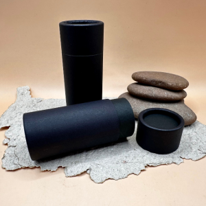 Kraft paper push-up tube - black 80ml - 40x100 mm