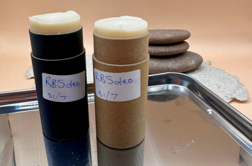 Learn how to make natural deodorant in Kraft push-up tubes.